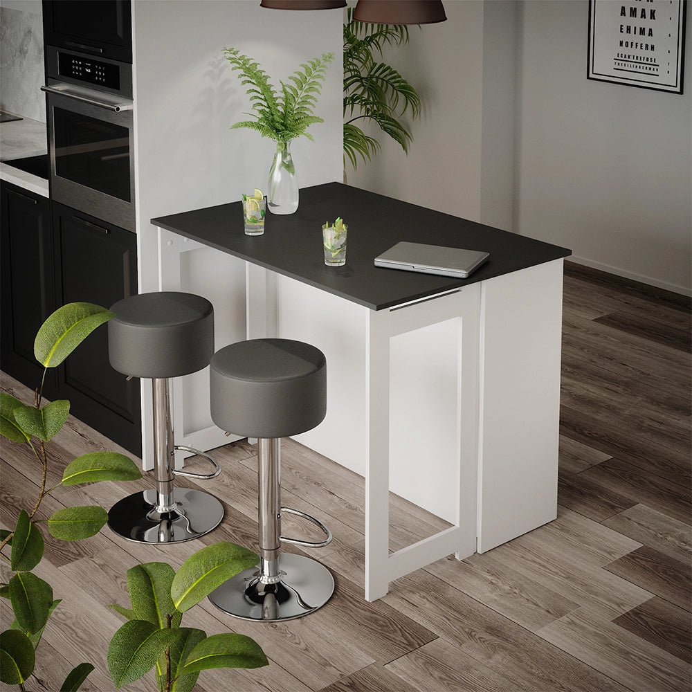 Vicco Tavolo bar con sgabelli Antracite/bianco 116 x 37 cm con 2 sgabelli da bar