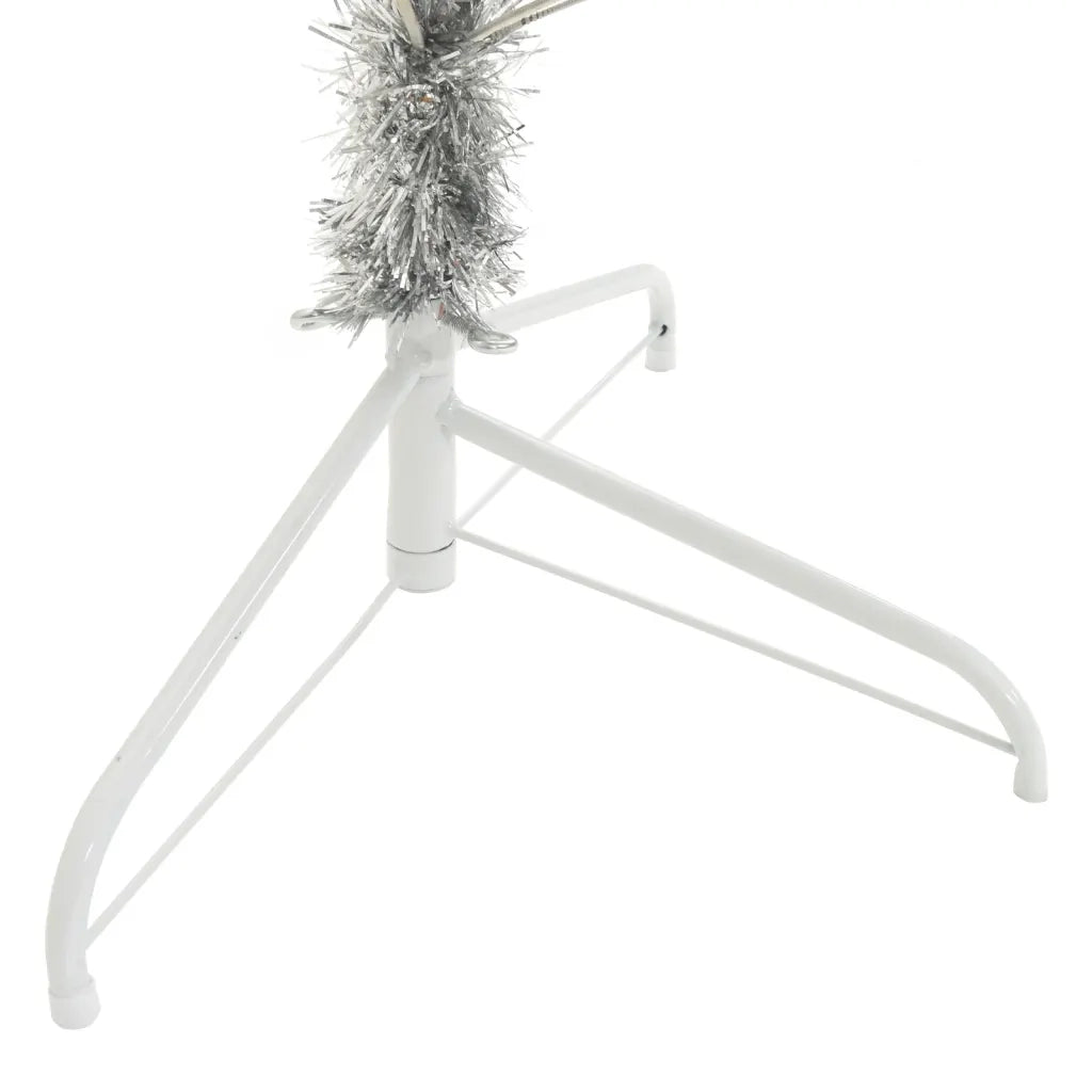 Albero di Natale a Metà con Supporto Argento 210 cm PET 344698