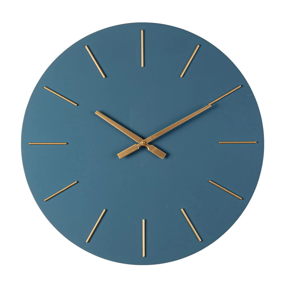 Orologio da Parete Rotondo in MDF con Dettagli Dorati - TINO