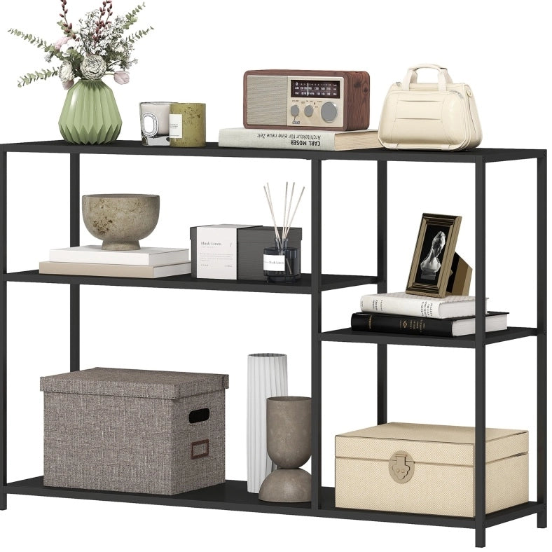 Tavolo consolle in acciaio nero 110 x 30 x 75 cm