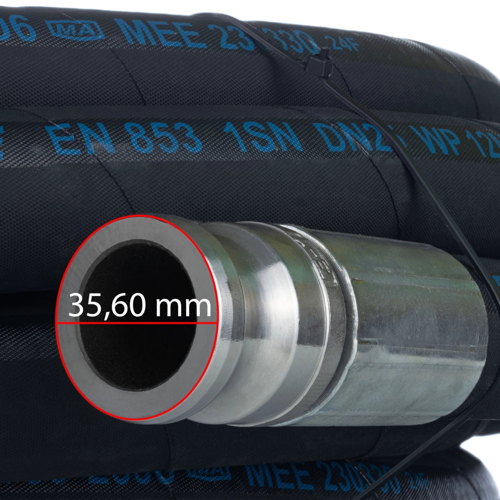 Tubo per Intonacatrice DN25 10M – Alta Resistenza, Pressione Max 40 Bar | Camlock Idraulico | Uso per Intonaci Macchine