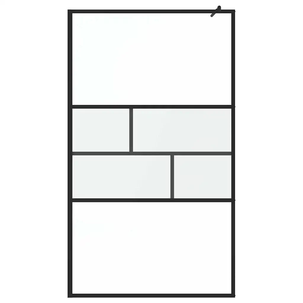 Parete Doccia Walk-in Nero 80 x 195 x 0.5 cm Vetro e Alluminio