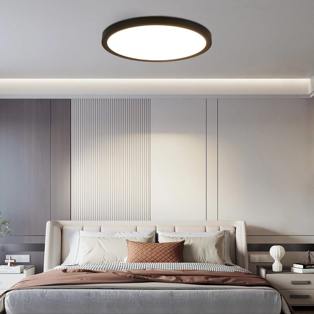 ZMH Lampada da soffitto LED 30cm 24W nero 3000K moderna per cucina bagno corridoio camera letto