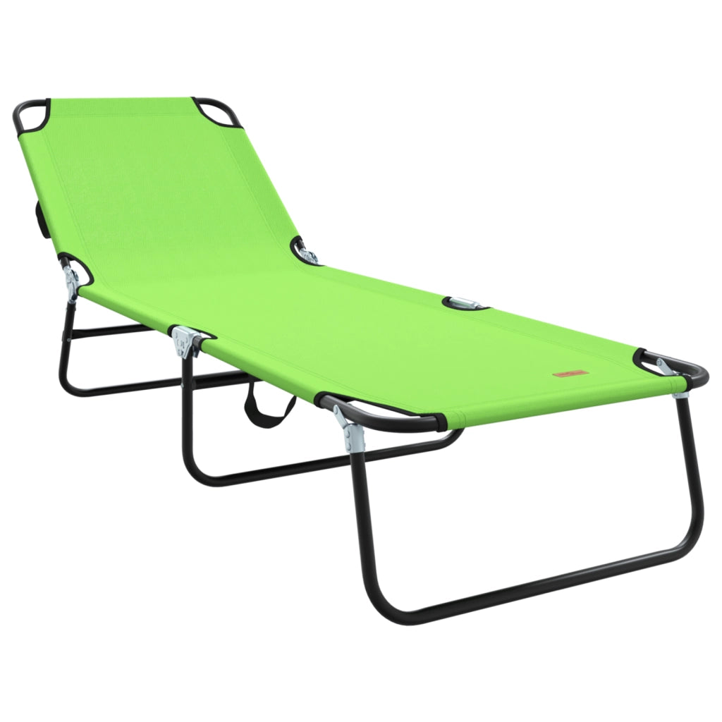Lettino Prendisole Pieghevole Verde 600D Tessuto Oxford