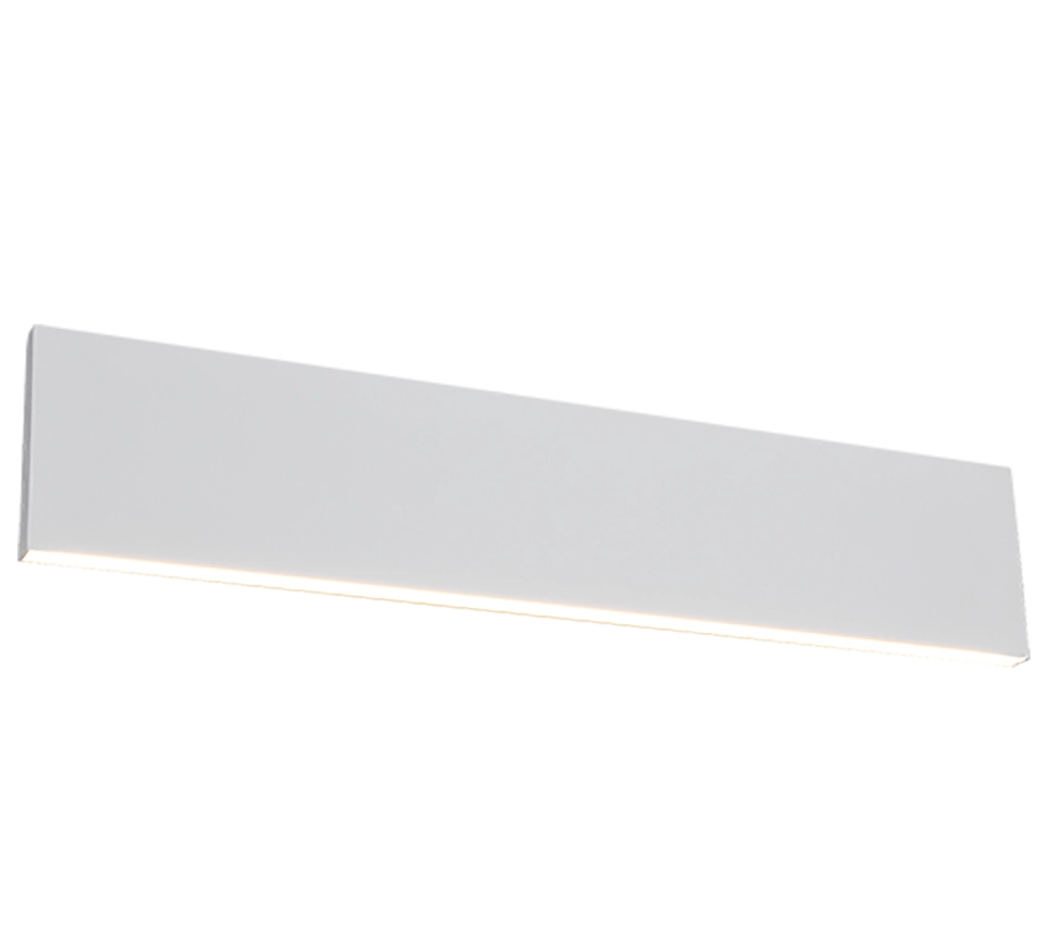 Applique LED bi-emissione, metallo, bianco, L 46 cm, Concha