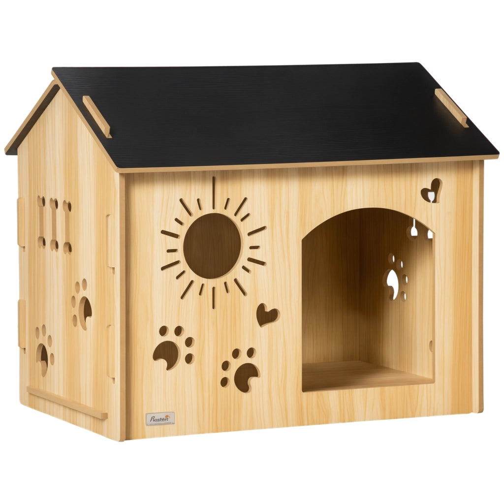 Casetta per Cani Piccoli Interna in Legno con Incisioni ¨C zephmum ¨C 69x50x58,5 cm Robe
