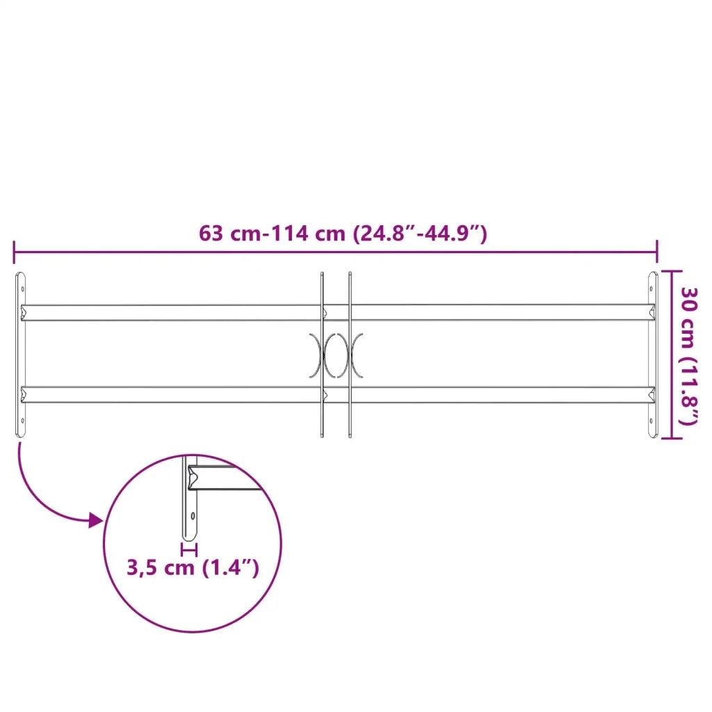 Griglia di Sicurezza per Finestre con 2 Traverse 3 pcs 42031274
