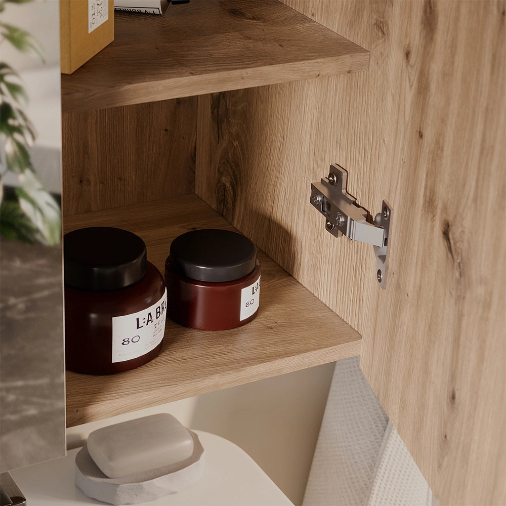 Vicco Specchio contenitore bagno Artigiano 60 x 70 cm con 3 scomparti chiusi
