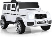 Macchina Elettrica per Bambini 12 V Mercedes Benz, Veicolo Elettrico a 2 Porte con MP3,con Telecomando,Carico 12,5kg, con Clacson,luci a LED e Cintura di Sicurezza, per 3 a 8 Anni (Bianco)
