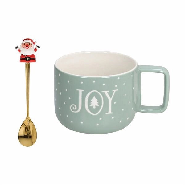 Tazza Tazzone Latte Mug + Cucchiaino con Babbo Natale 420 cc Tognana