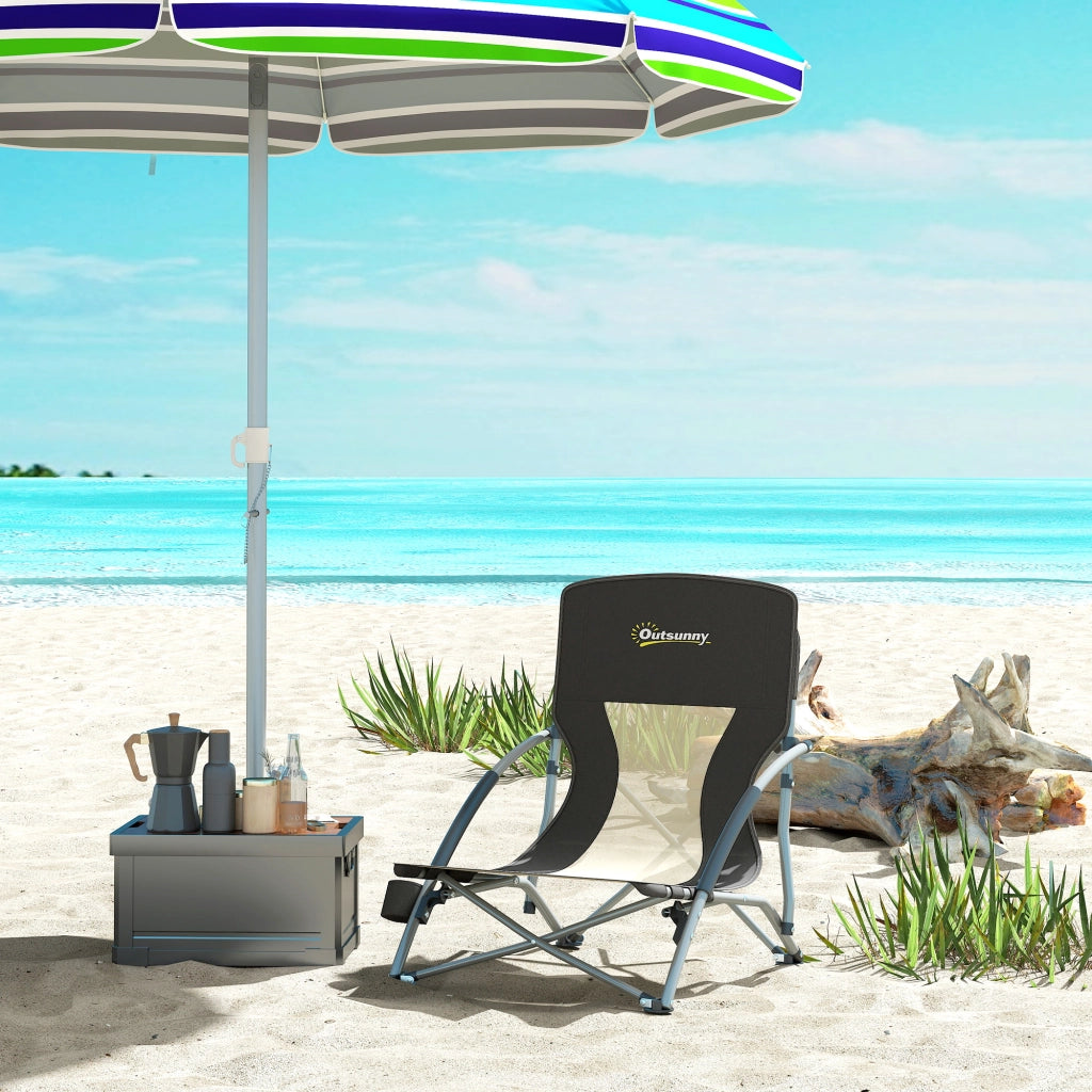 Sedia pieghevole da esterno con trasportino ¨C zephmum ¨C nero 58x55x62 cm