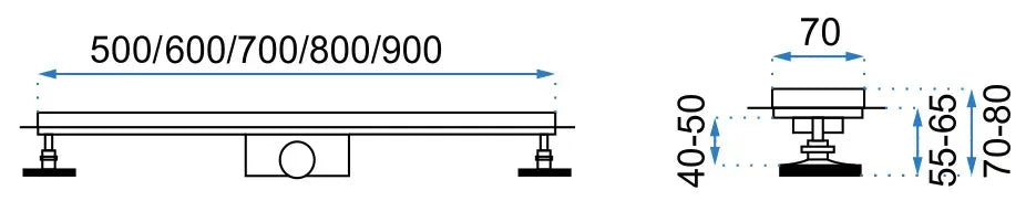 Canalina Di Scarico Rea Greek Pro Black Matt 90