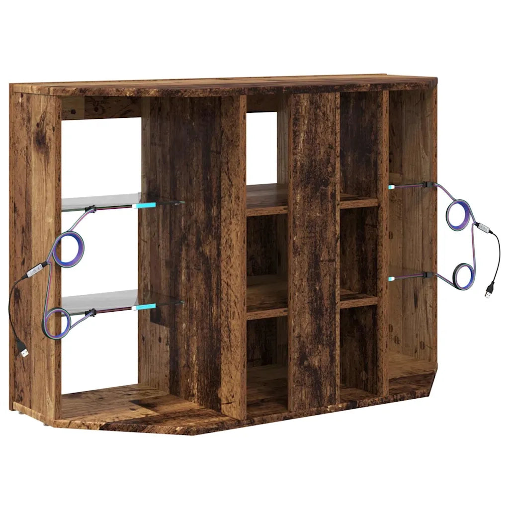 Mobile TV LED Angolare Legno vecchio 100x40x68cm 889793