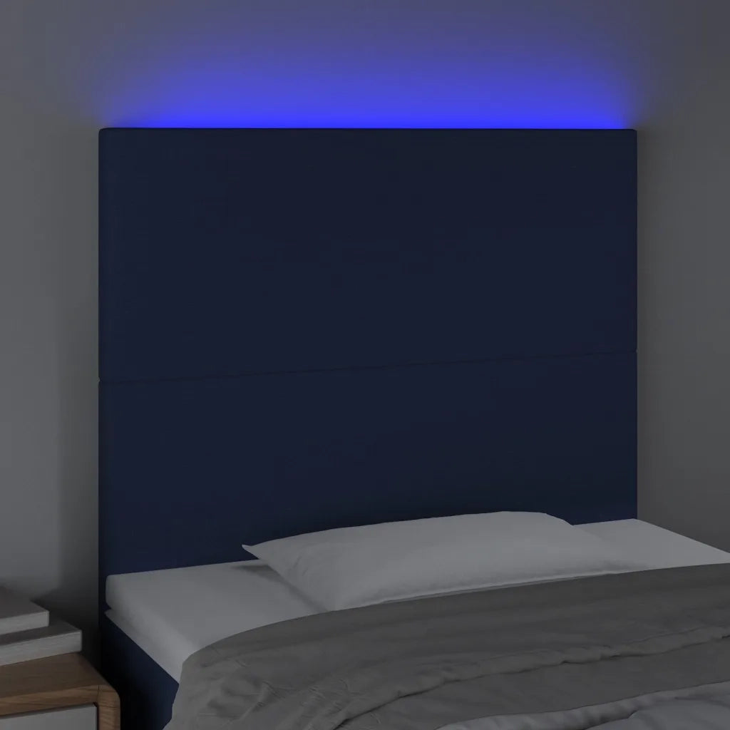 Testiera a LED Blu 80x5x118/128 cm in Tessuto 3122124