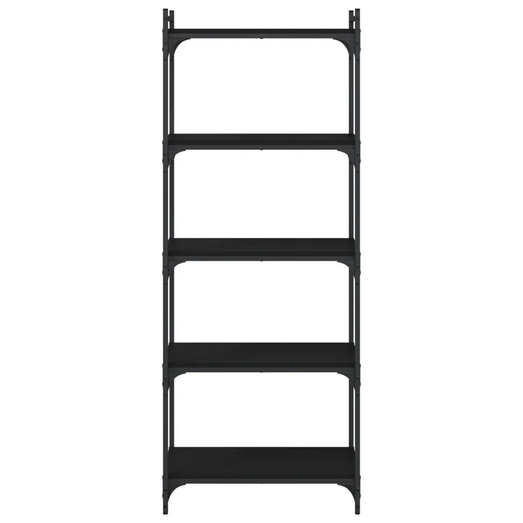 Libreria a 5 Ripiani Nera 60x30x154 cm in Legno Multistrato 837657
