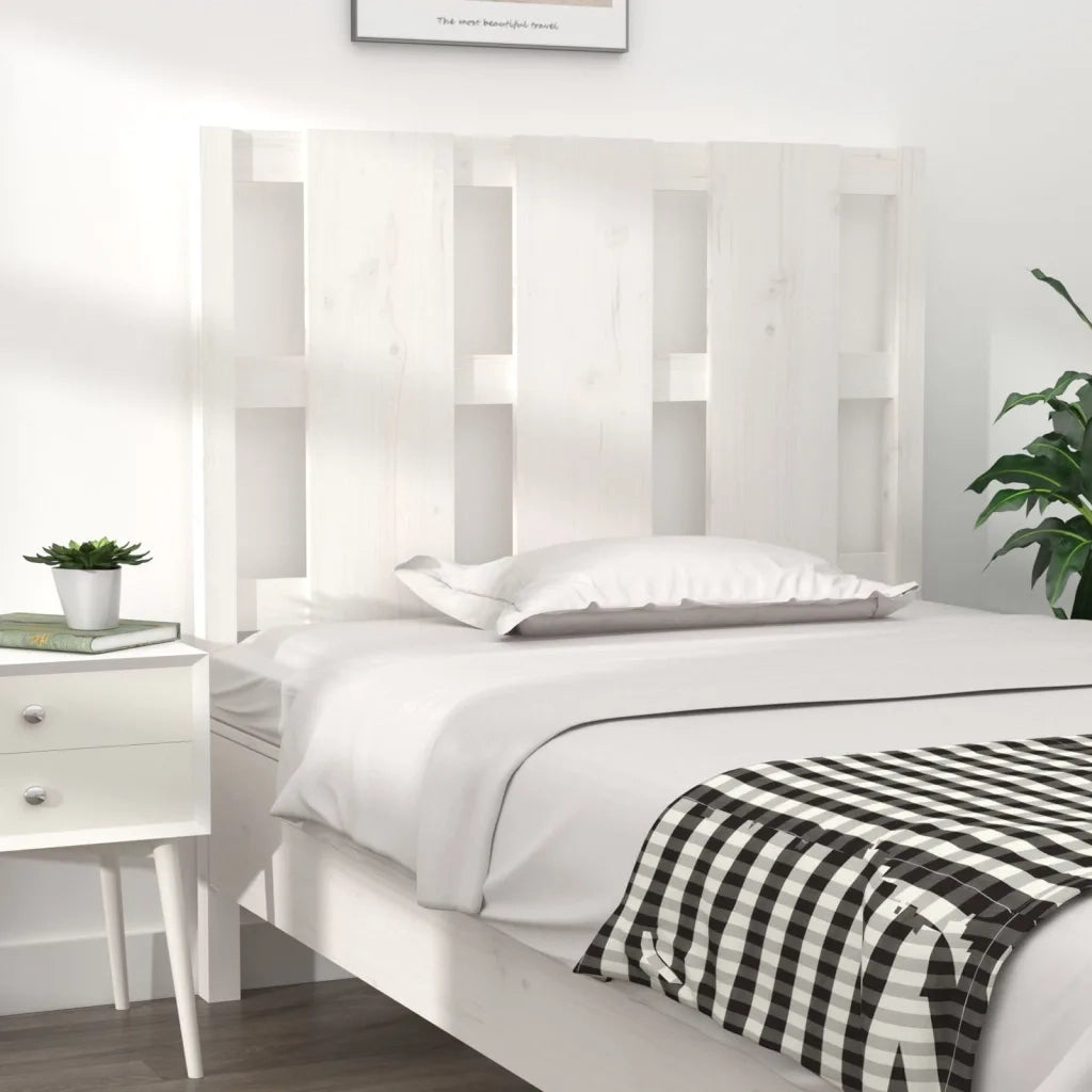 Testiera per Letto-Testata-Testiera Decorativa Bianca 95,5x4x100 cm Legno Massello di Pino 721964
