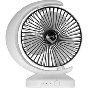 Trade Shop - Ventilatore Da Tavolo Usb Silenziosa Con Rotazione Testa Flusso D'aria A 3 Livelli -