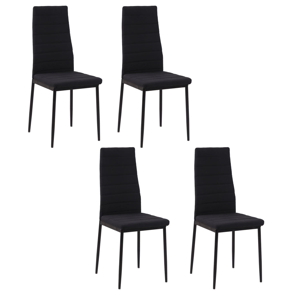 EasyComfort Set 4 Sedie Imbottite per Soggiorno o Sala da Pranzo, Sedie da Cucina Moderne, in Metallo e Tessuto Nero