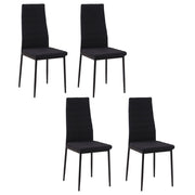 EasyComfort Set 4 Sedie Imbottite per Soggiorno o Sala da Pranzo, Sedie da Cucina Moderne, in Metallo e Tessuto Nero