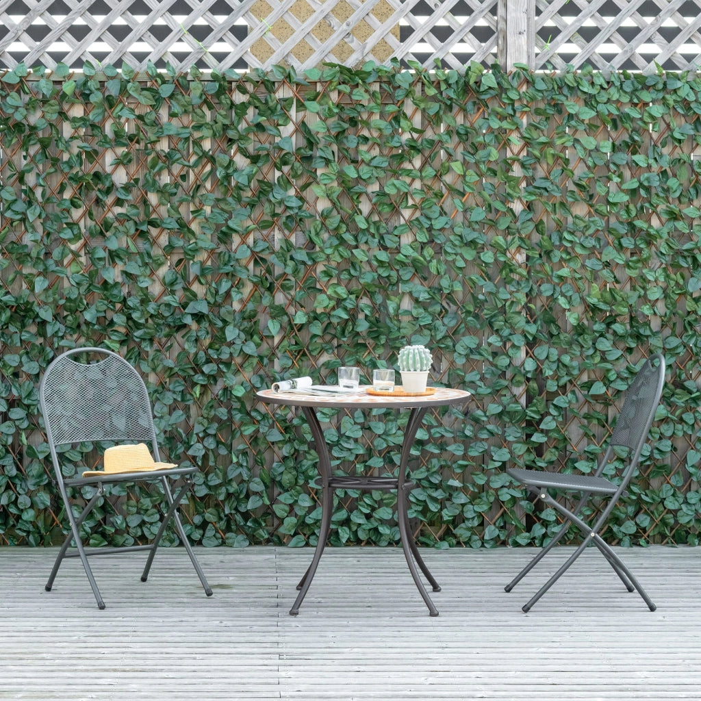 Siepe Artificiale Estensibile Edera ¨C Xylo ¨C Verde Foglie Polyester 200x100 cm Set 4 Pezzi
