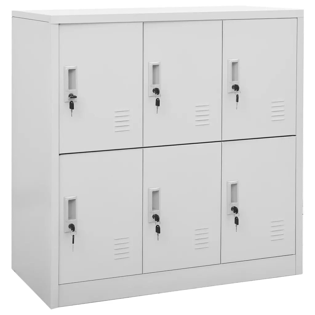 Armadietti con Chiave 2 pz Grigio Chiaro 90x45x92,5 cm Acciaio 3095231