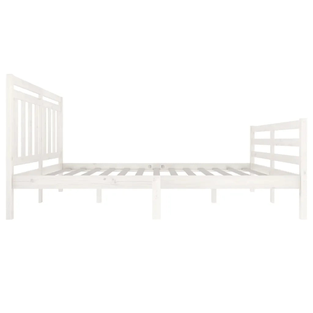Giroletto-Struttura Letto Bianco in Legno Massello 140x200 cm 819202