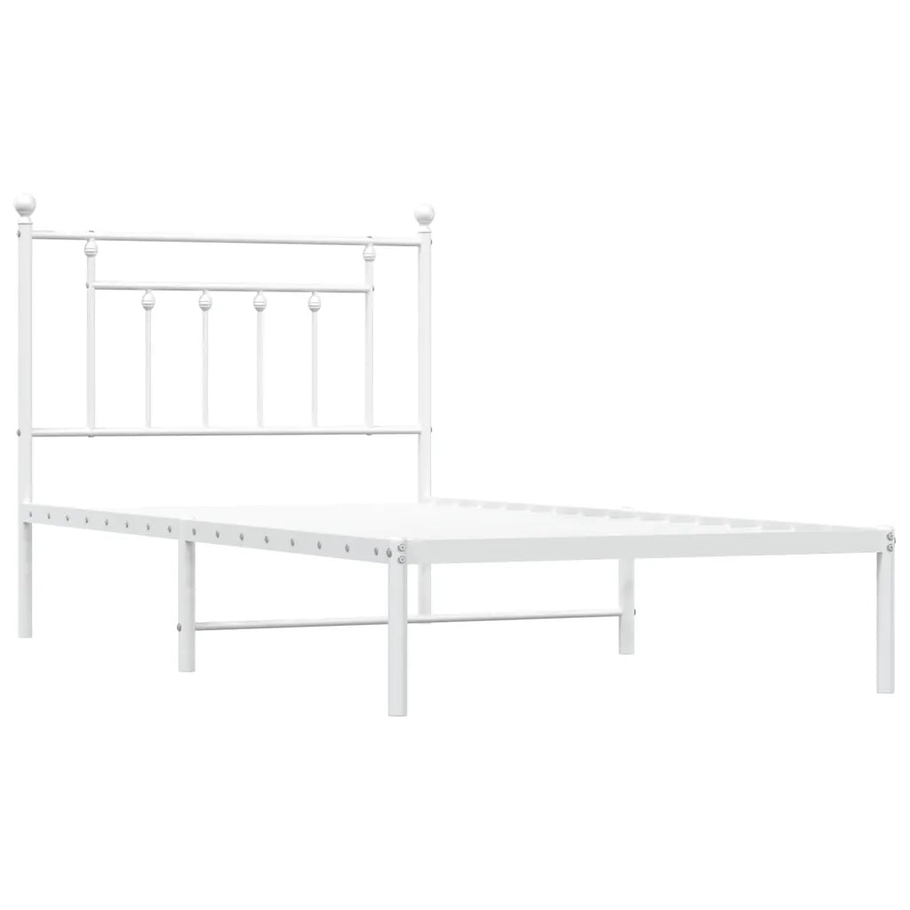 Giroletto con Testiera Metallo Bianco 100x190 cm