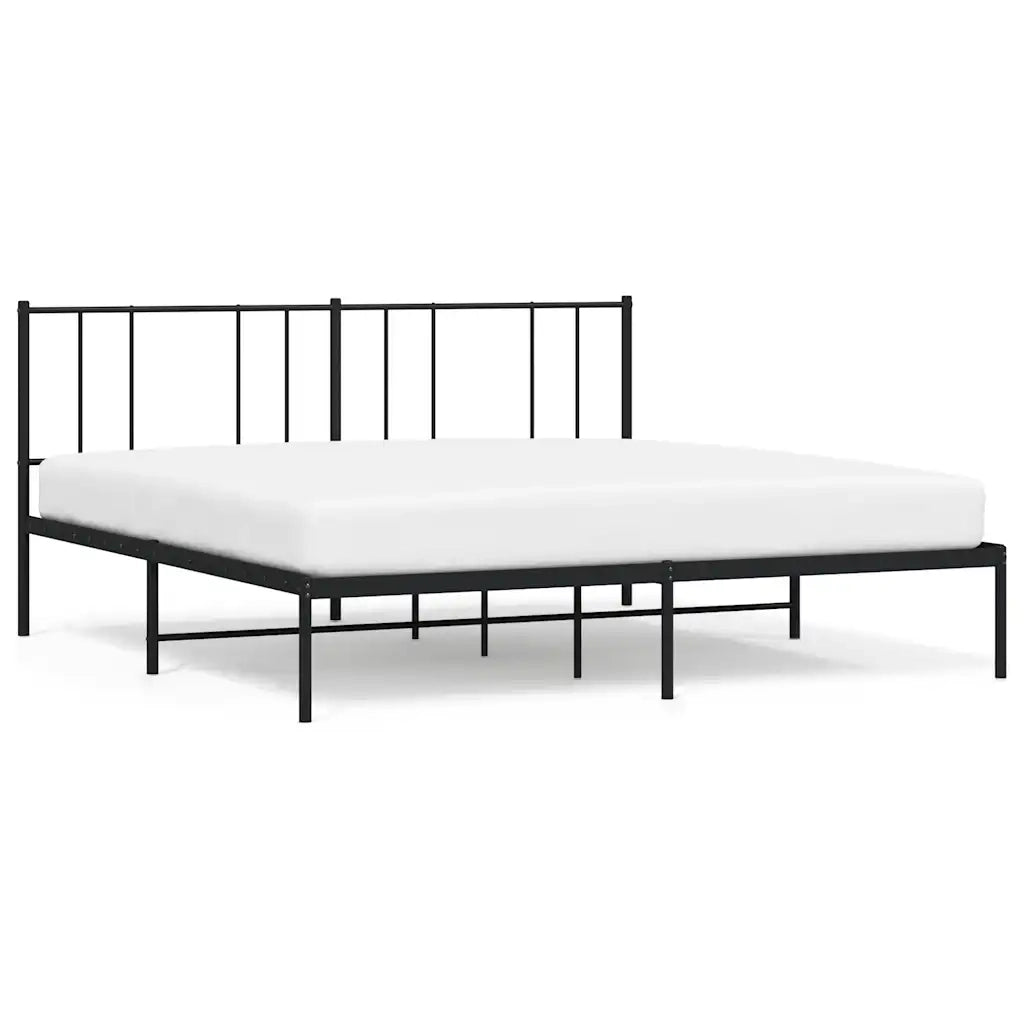 Giroletto con Testiera in Metallo Nero 193x203 cm 352486