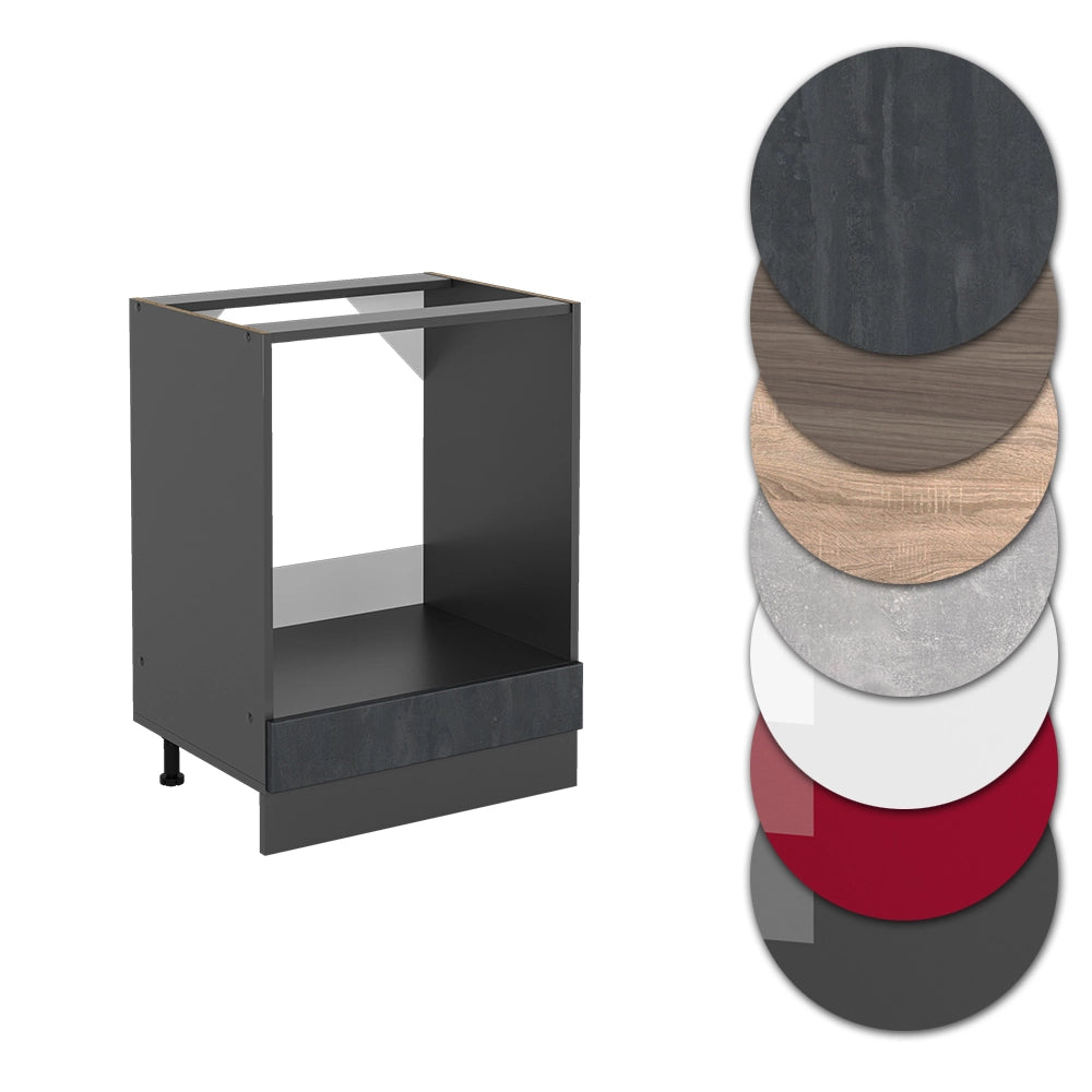 Mobile per forno da incasso R-Line Calce nera/Antracite 60 cm PL Marmo Vicco