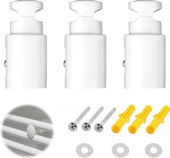Set di 3 supporti per radiatore - componenti di fissaggio per radiatore - supporto universale con accessori di montaggio - supporto per asciugamani - supporto per radiatore in bagno