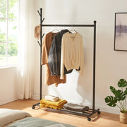 Stand Appendiabiti Snåsa con Rotelle 170x105x43 cm Metallo Nero [en.casa]