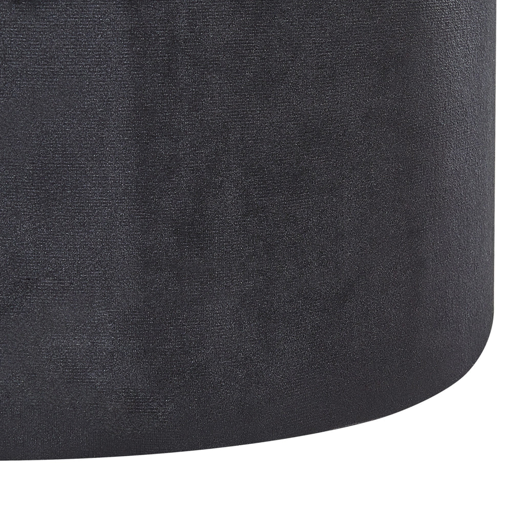 Set di 2 pouf contenitivi Poggiapiedi con rivestimento in velluto di poliestere Nero Stile Glam