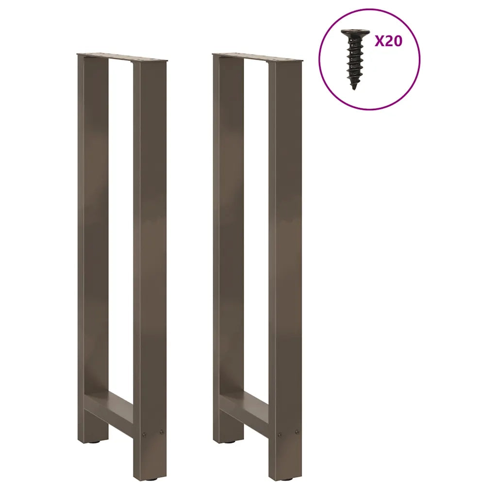 Gambe per tavolo da bar in acciaio naturale 2 pz 40x(110-111) cm in acciaio 4013351