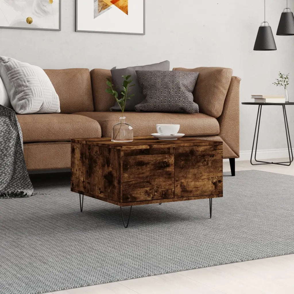 Tavolino da salotto | Tavolino da caff¨¨ | Tavolino da Soggiorno Rovere Fumo 55x55x36,5 cm Legno Multistrato