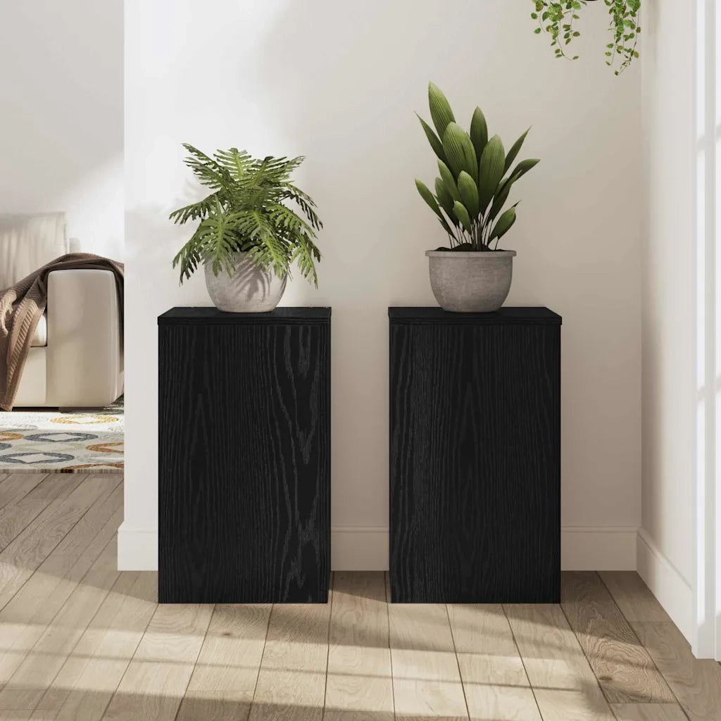 Supporto per piante 2 pcs Rovere Nero 30 x 30 x 50 cm 869231