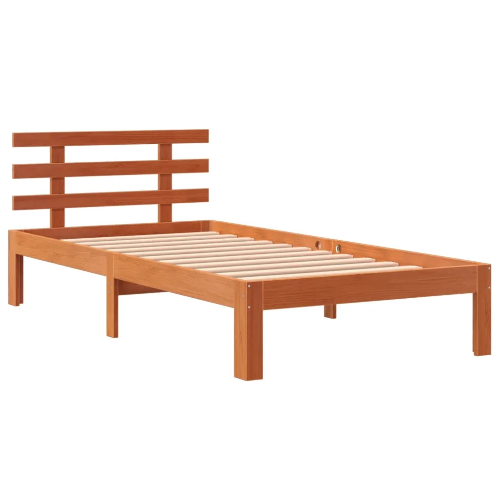 Letto senza Materasso Marrone Cera 100x200 cm in Legno di Pino