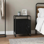 Armadio da Notte Rovere Nero Legno ingegnerizzato 8007611