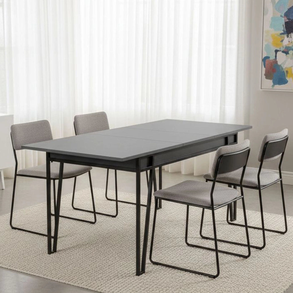 Nestor, Tavolo Allungabile Allungabile, 80x170x76h cm Nero Antracite