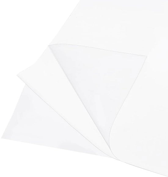 Foglio A5 60 Fogli - Doppia Facia - Transparente - PET Resistente - 21 x 15 cm - 0,1 mm Spessore - Nastro Adesivo