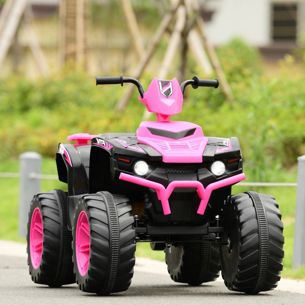 Quad elettrico ATV 12 V per bambini con musica e luci LED, Quad a batteria con sedile comodo 104x67x74cm Rosa-Macchinine giocattoli