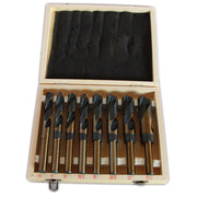 Trade Shop - Kit Set Da 8 Punte Per Trapano Per Forare Ferro Frese Fresa Cofanetto In Legno -