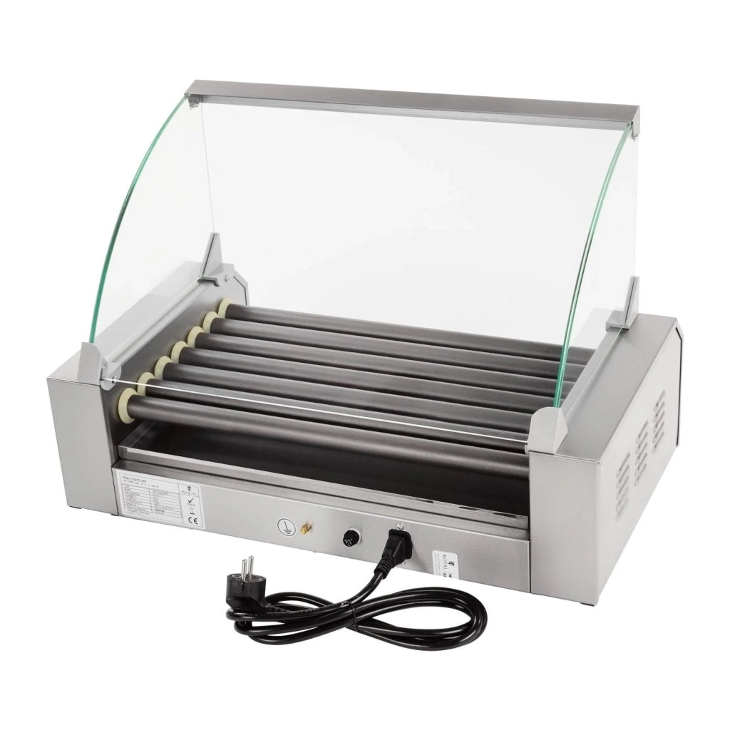 Macchina professionale per hot dog rivestita in teflon per 12 salsicce 1400 watt 3614091
