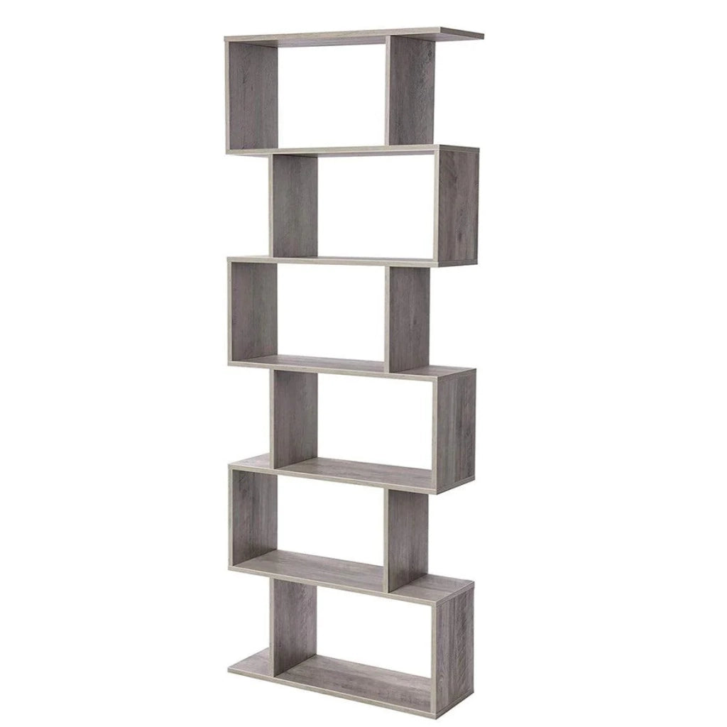 Libreria a 6 ripiani divisorio per soggiorno camera da letto ufficio 190,5 cm stile moderno colore: Greige 12_0003485