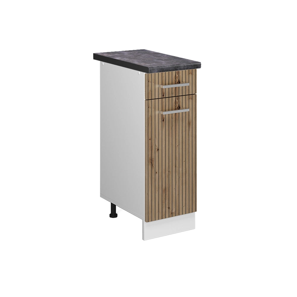 Vicco Mobiletto base per cucina Rovere artigianale 30 cm , PL Antracite