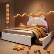 letto imbottito velluto beige 140 x 200 cm