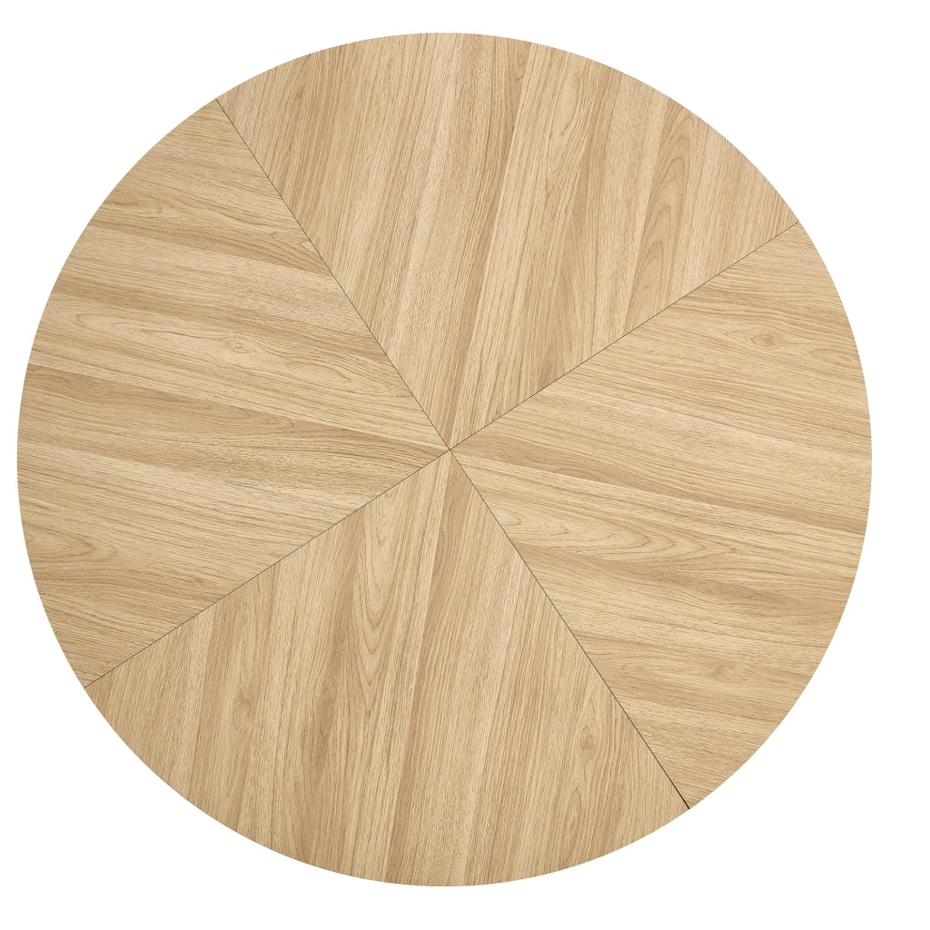 Tavolo rotondo 115x115x74 cm con contenitore; struttura stabile in MDF; naturale