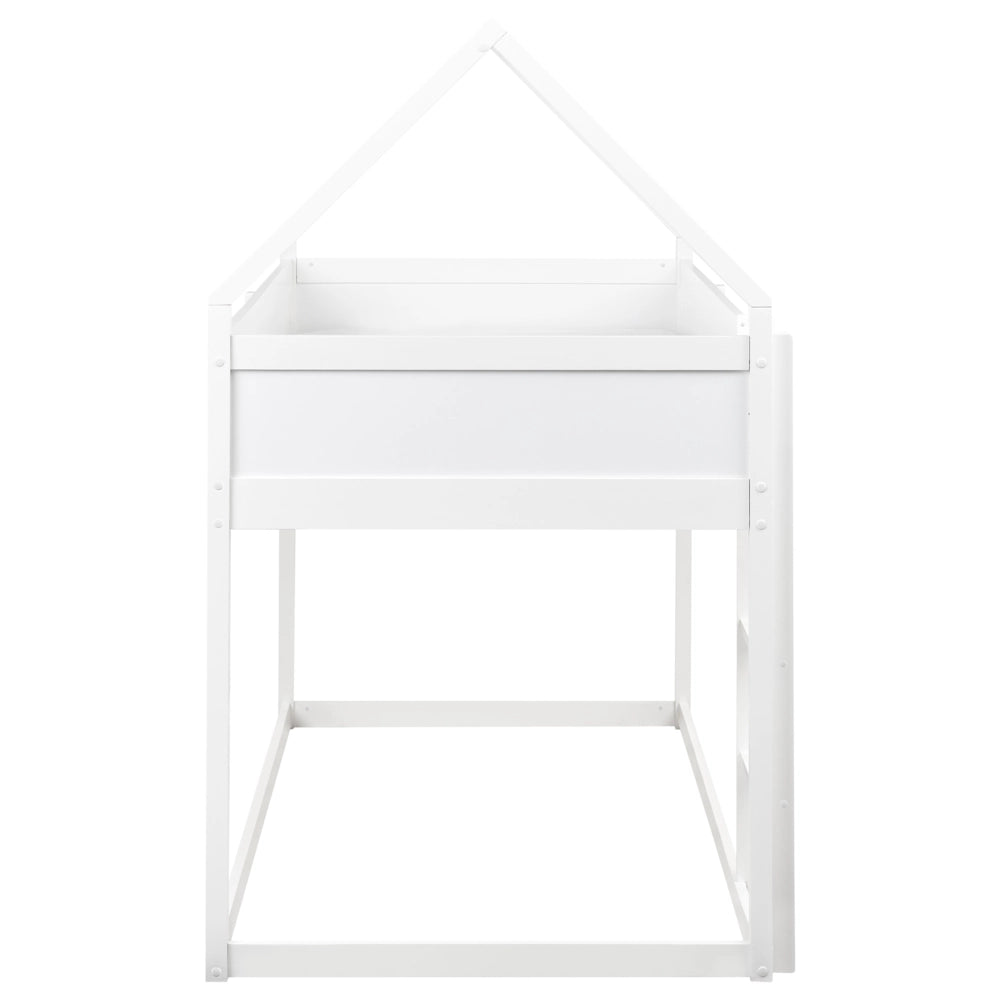 Letto a mezza altezza con rete a doghe 90 x 200 cm Struttura per bambini in legno di pino bianco