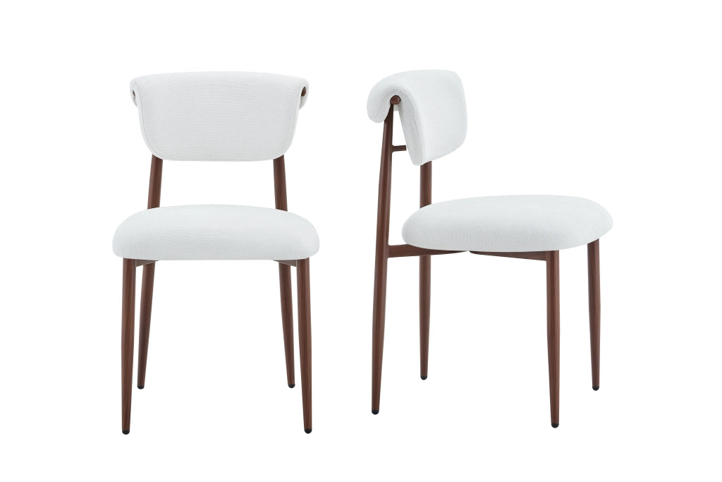 Set 2 Sedie da Pranzo Imbottite con Schienale Curvo ¨C Xylo ¨C Tessuto, Senza Braccioli, Design Moderno