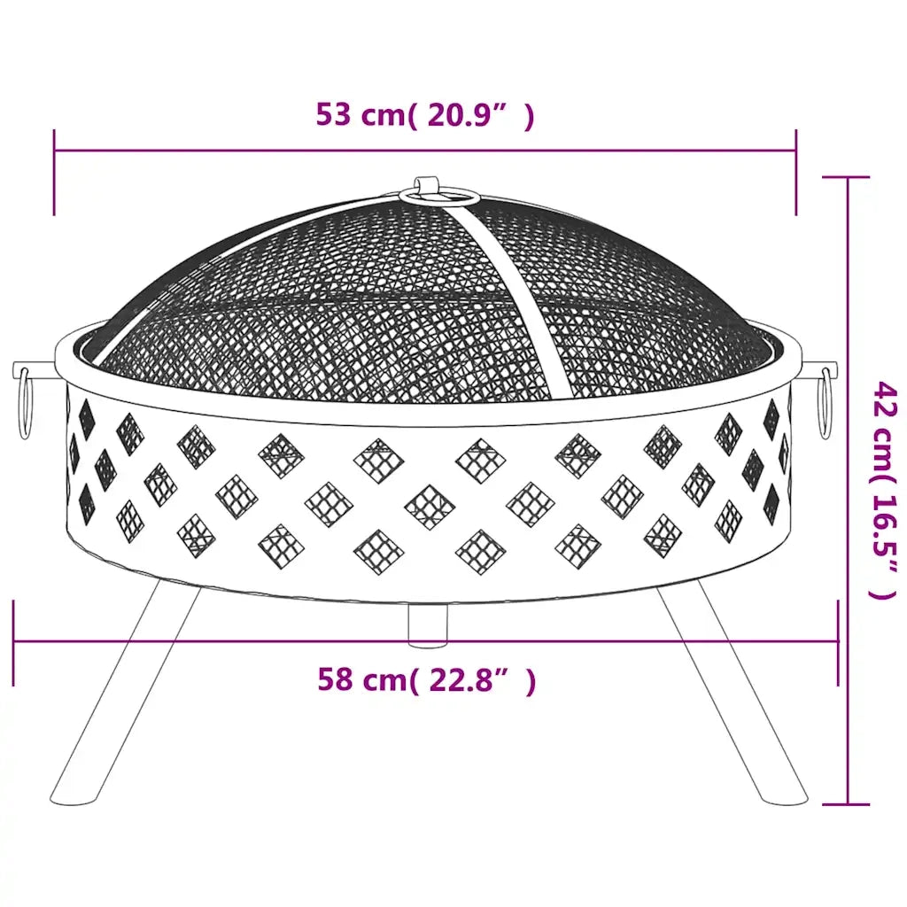 Braciere con Attizzatoio 58 cm XXL in Acciaio CFW7181688