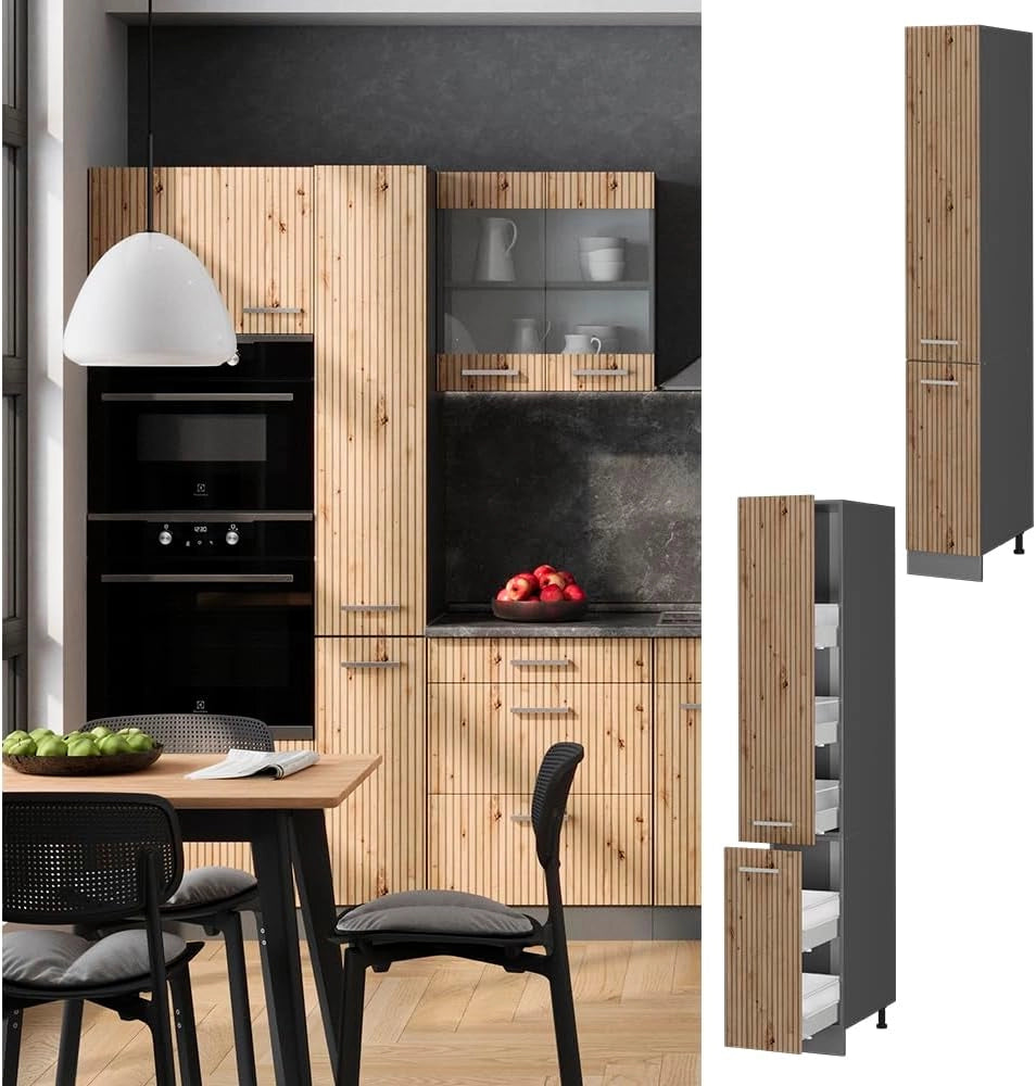 Armadio da farmacia R-Line, Rovere artigianale, 30 cm, per la libera combinazione all'interno di sistemi cucina modulari
